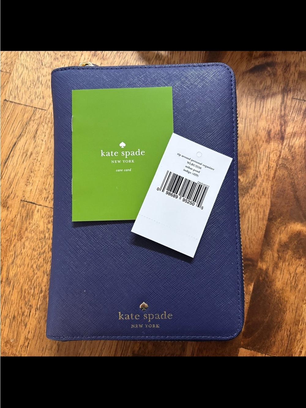 Kate Spade New York Black Leather Zip Around Agenda Planner